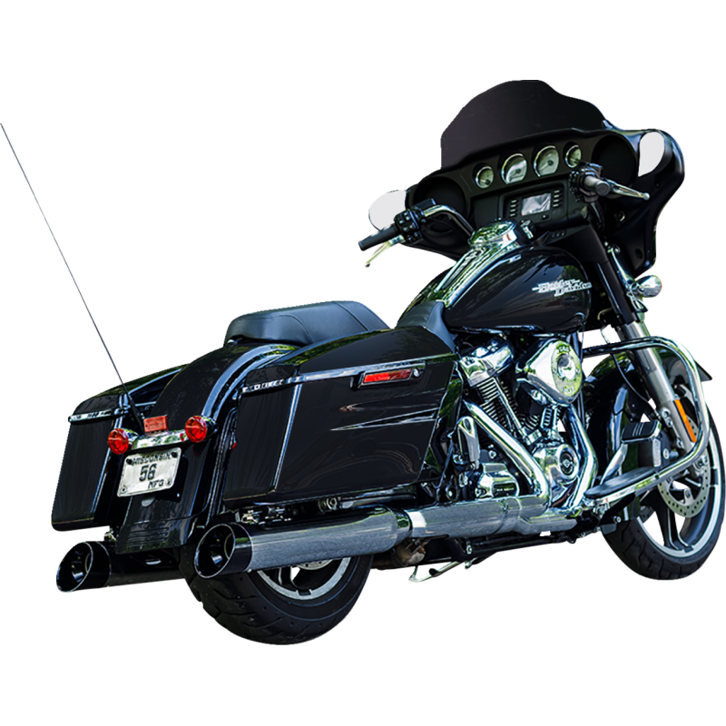 4 1/2" MK45 Performance Mufflers - Chrome / Gloss Black Cutlass