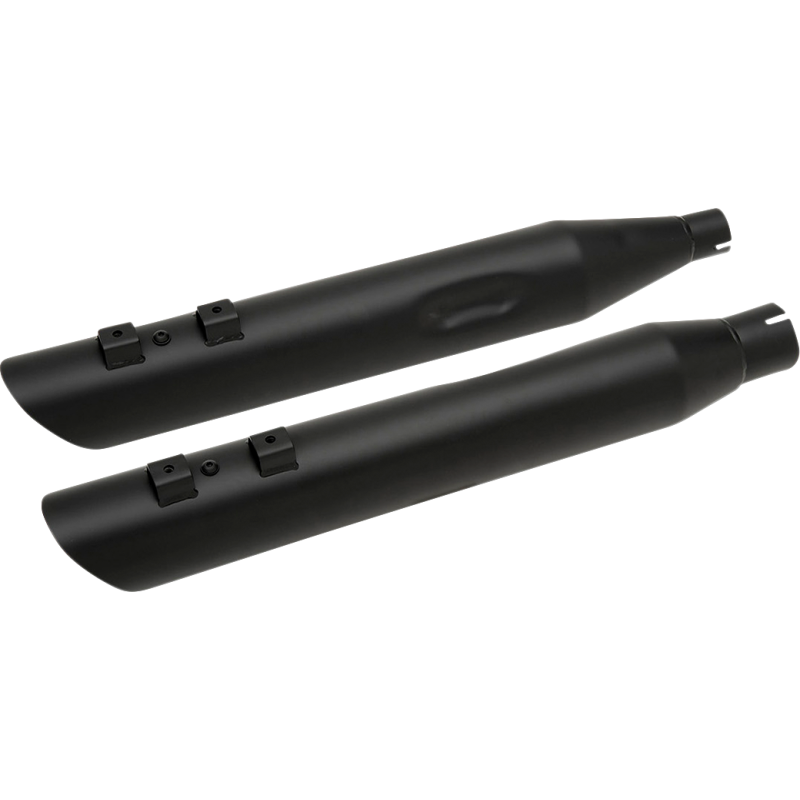 Slashdown Slip-On Mufflers, Matte Black, 3 1/2"
