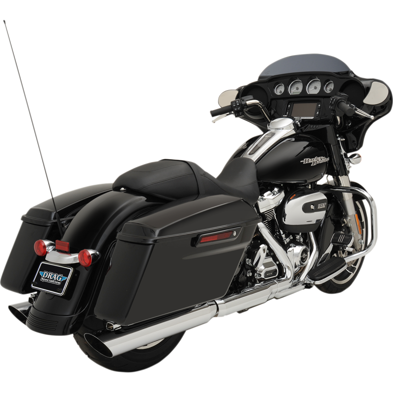 Drag Specialties Slashdown Slip-On Mufflers, Chrome, 4"