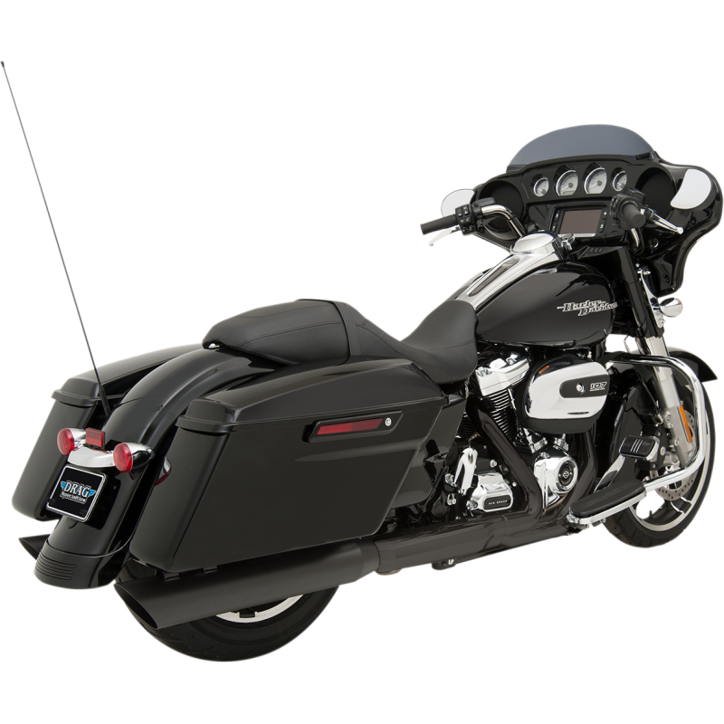 Drag Specialties Slashdown Slip-On Mufflers, Matte Black, 4"