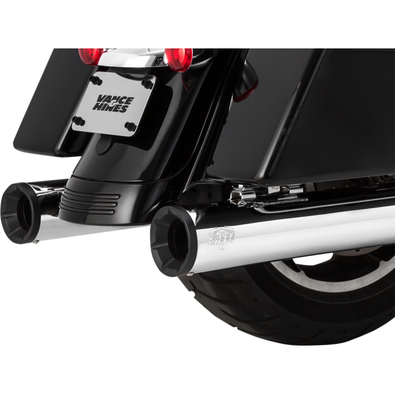 4” Eliminator 400 Slip-On Mufflers - Chrome w/ Black End Caps