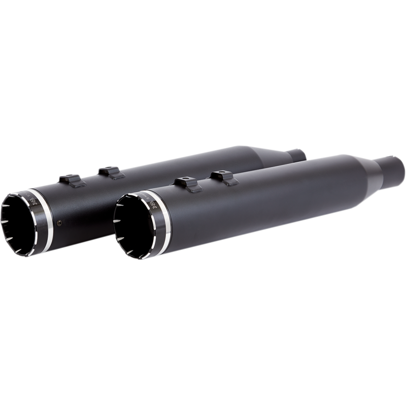 Khrome Werks 4.50" HP PLUS Slip-On Mufflers - Black w/ black Tracer tip billet end caps