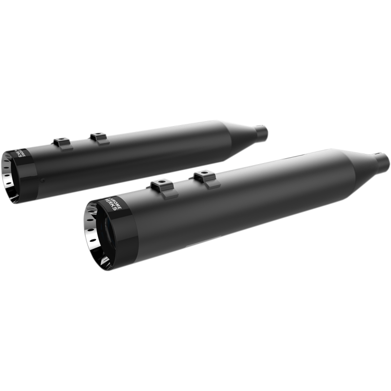 Khrome Werks 4.50" HP PLUS Slip-On Mufflers - Black w/ black Turbine tip billet end caps