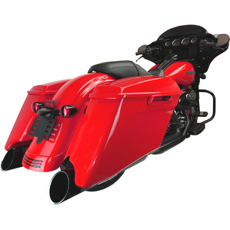 Khrome Werks 4.50" HP PLUS Slip-On Mufflers - Black w/ black Edge tip billet end caps