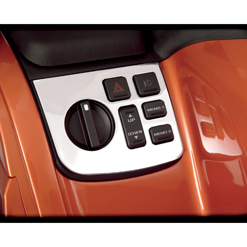 Show Chrome Control Panel Accents for Honda GL1800 Gold Wing