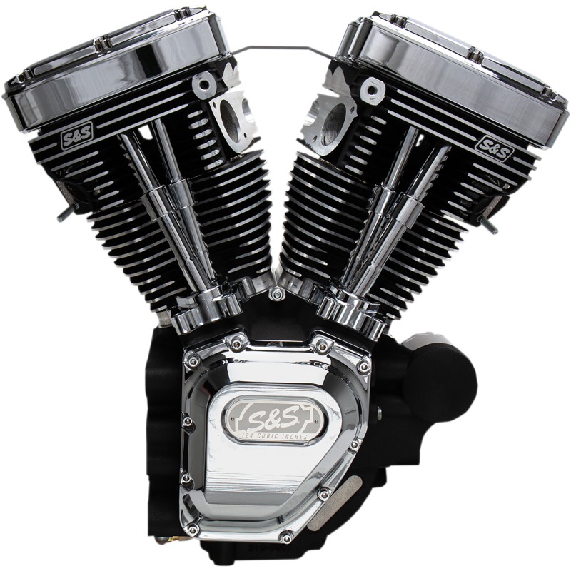 T124HC Engine, Wrinkle Black/Chrome