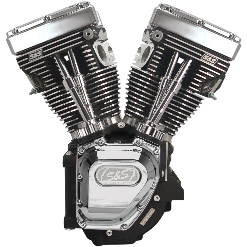 T124LC Engine, Wrinkle Black/Chrome