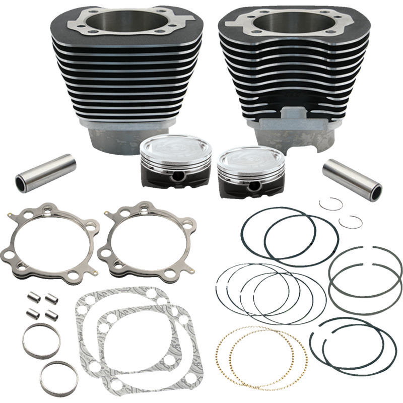 S&S Cycle 4 1/8" Bore Low Compression Cylinder Kit for 124" Hot Set Up Kit