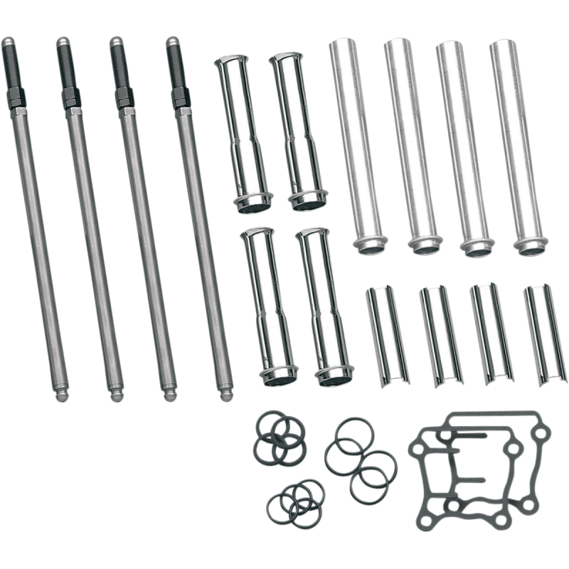 S&S Adjustable Pushrod Kit with Chrome Covers