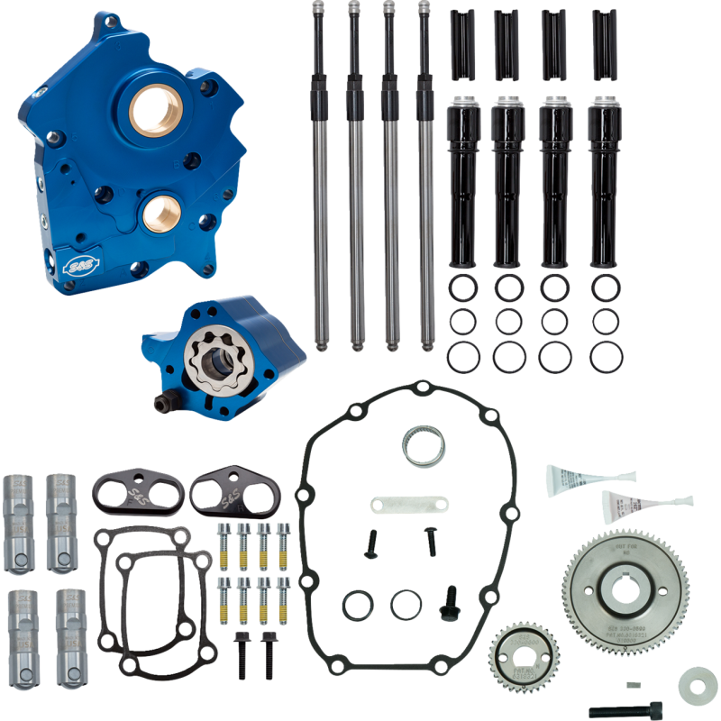 S&S Gear Drive Cam Chest Kit Without Cams, w/ Gloss Black Pushrod Tubes