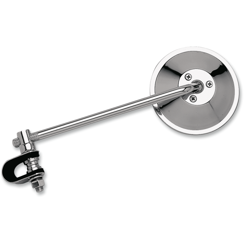 Stamped Steel Clamp-On Mirror, 4" Head, 8" Stem