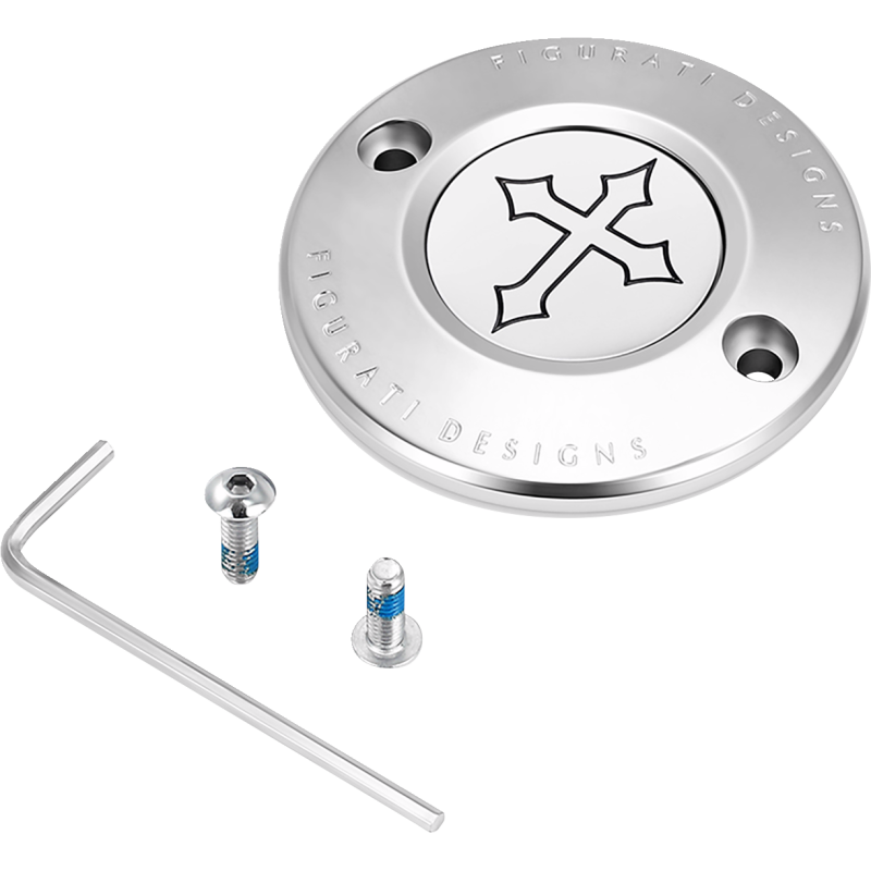 Timing Cover Mirror polished w/ cross