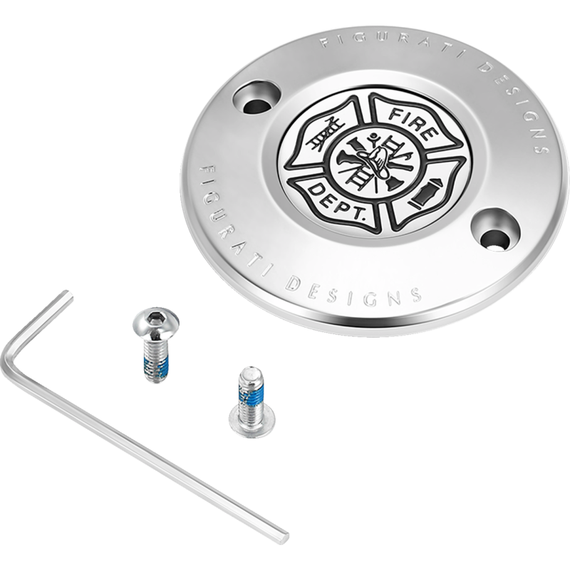 Timing Cover Mirror polished w/ Maltese cross Fire Dept.