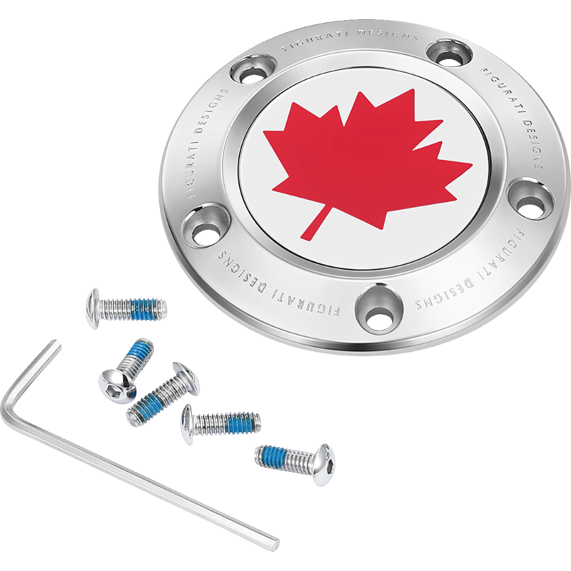 Timing Cover Mirror polished w/ red maple leaf