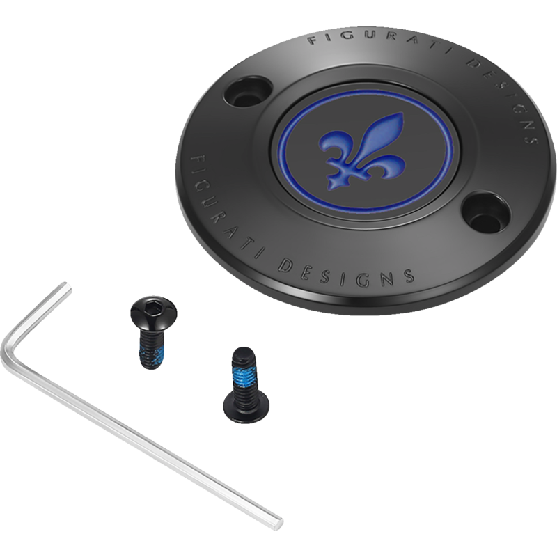 Timing Cover Black w/ blue fleur-de-lis