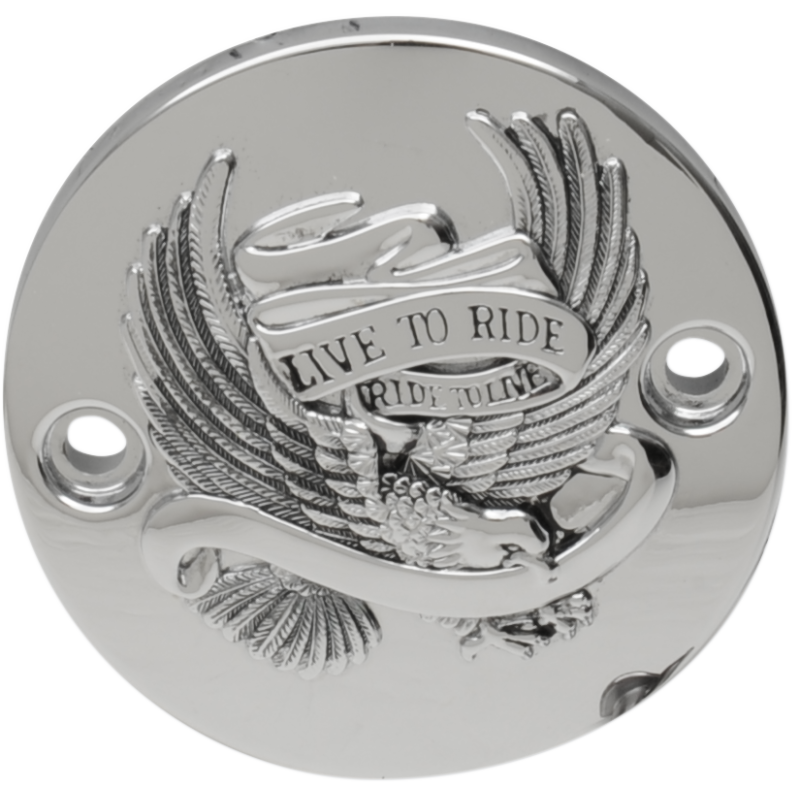 'Live To Ride' Points Cover (Chrome)