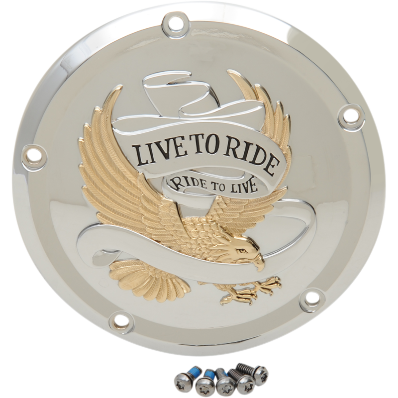 "Live To Ride" Derby Cover, Gold