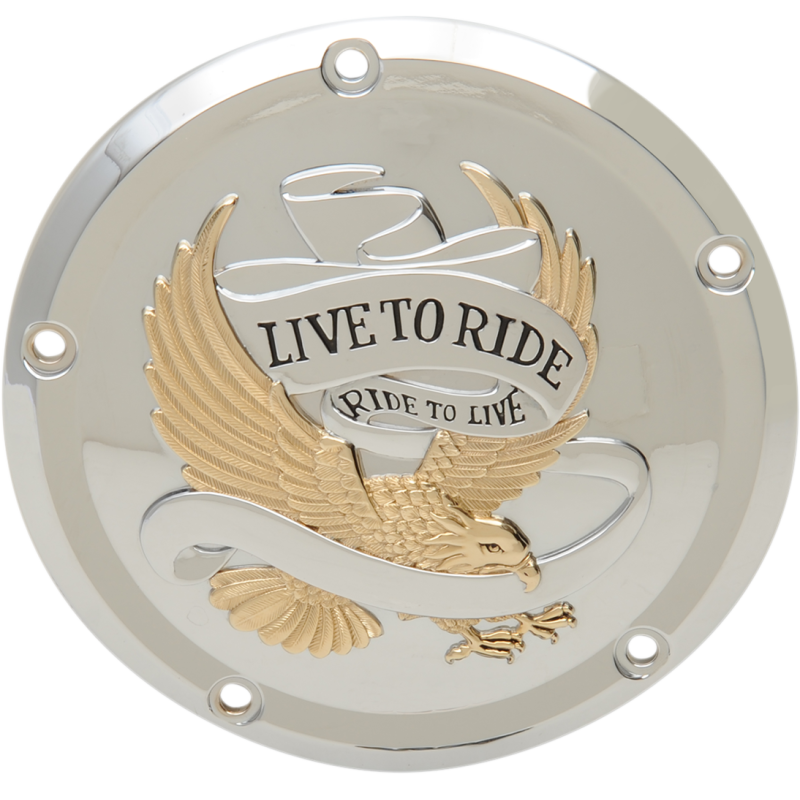 "Live To Ride" Derby Cover, Gold