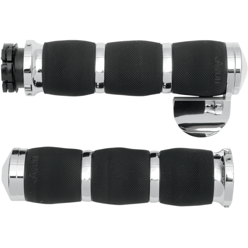 Air Cushioned Grips - Touring - Chrome w/ Throttle Boss