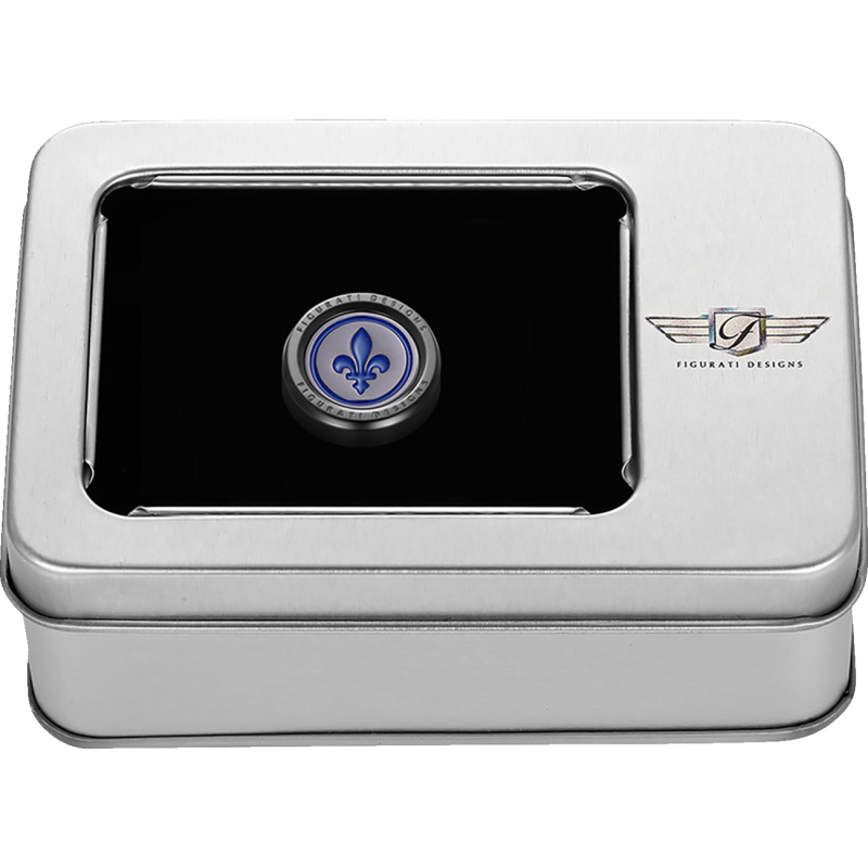 Heel-Toe Shifter Cover Black w/ Blue Fleur-de-lis