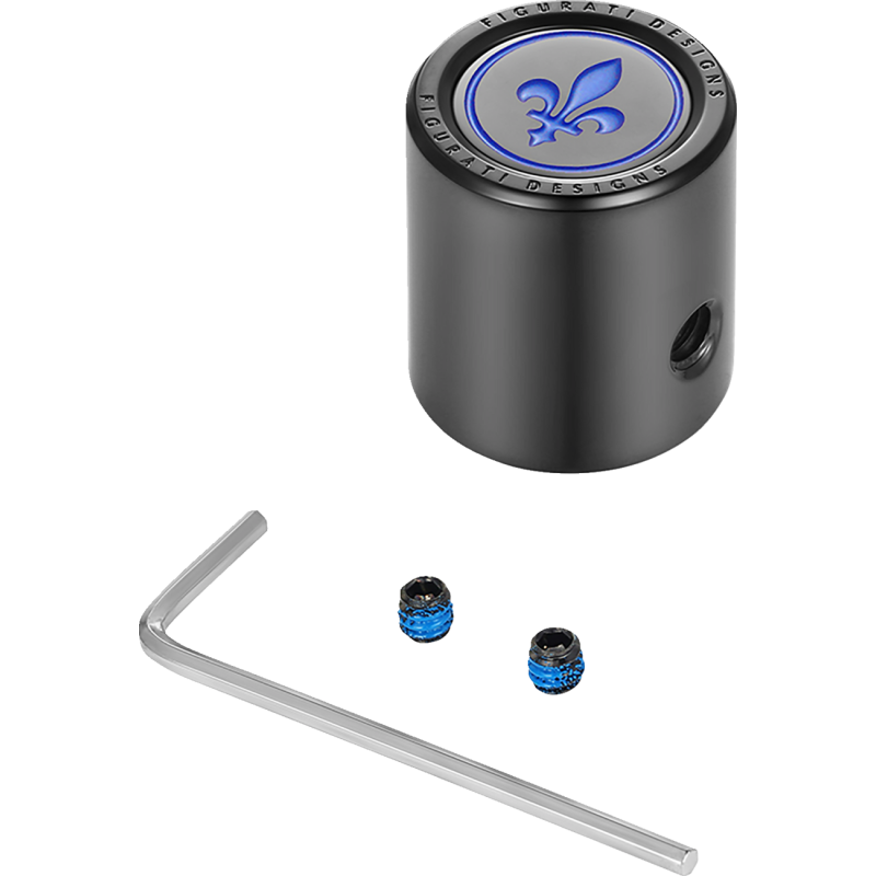 Heel-Toe Shifter Cover Black w/ Blue Fleur-de-lis