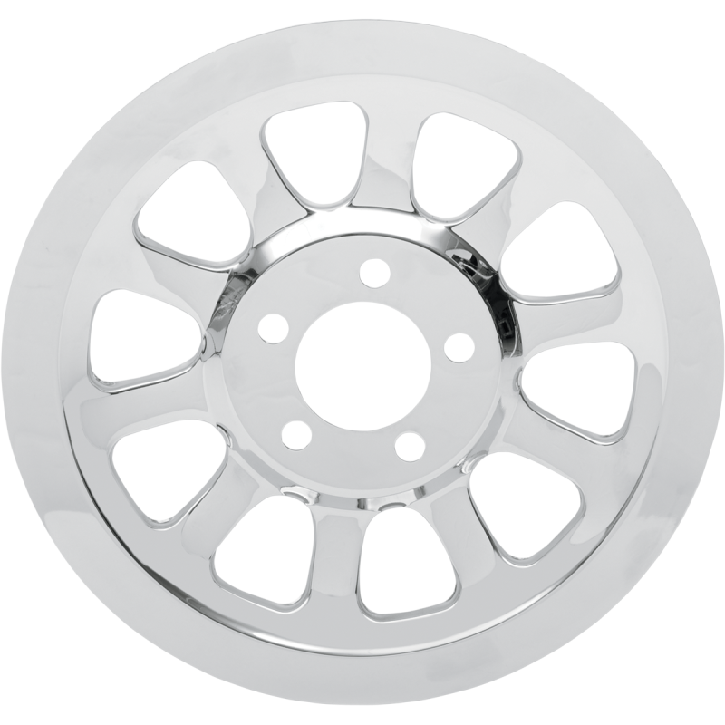 Drag Specialties Chrome Outer Rear Pulley Inserts