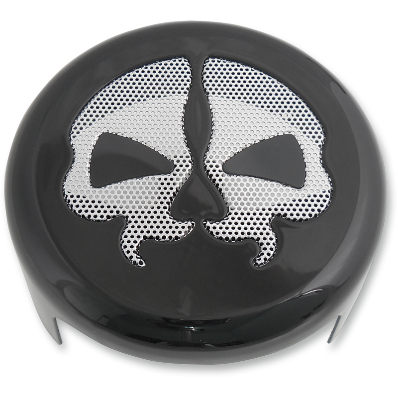 Round Horn Cover W/ Chrome Split Skull