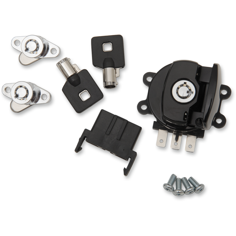 Side Hinge Ignition Switch/Saddlebag Lock Kit Gloss Black