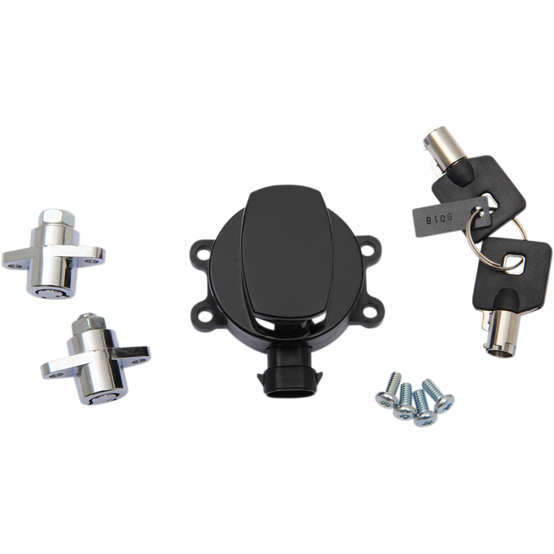 Gloss Black Side Hinge Ignition Switch/Saddlebag Lock Kit