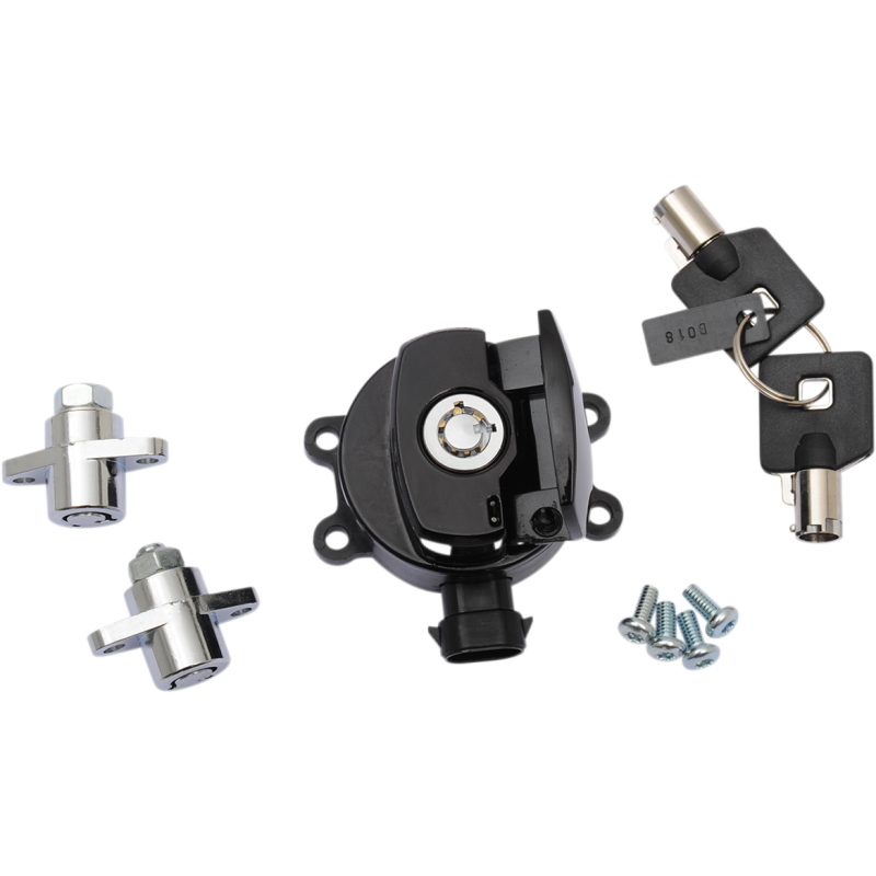Gloss Black Side Hinge Ignition Switch/Saddlebag Lock Kit