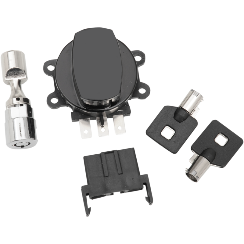 Side Hinge Ignition Switch with Fork Lock Gloss Black