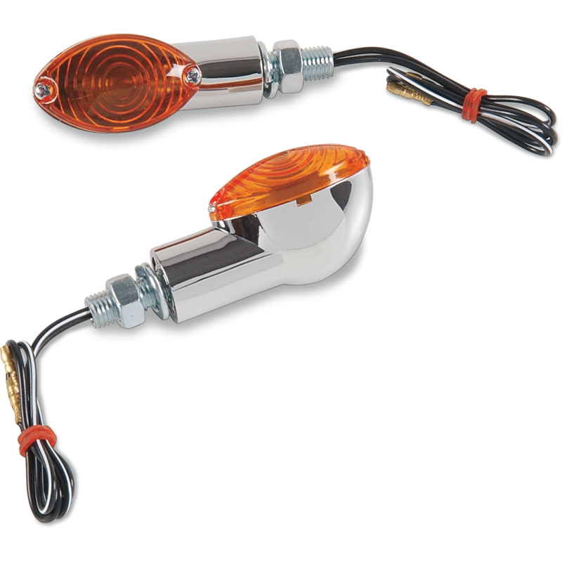 Chrome Ultra-Small Mini-Stalk Marker Light - Amber Lens