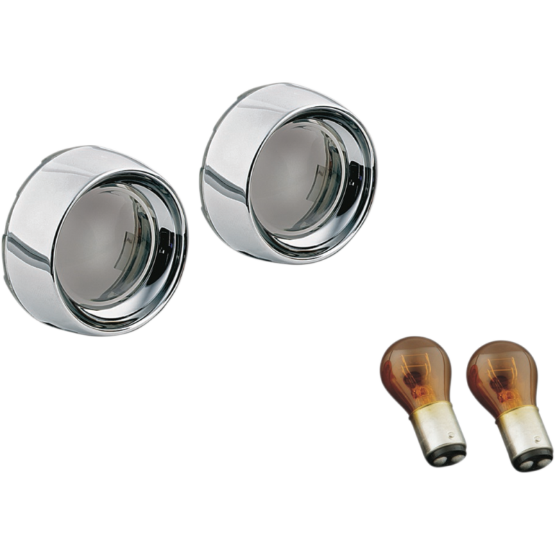 Deep Dish bezels w/ smoke lens and amber 2-circuit bulb (pr.)