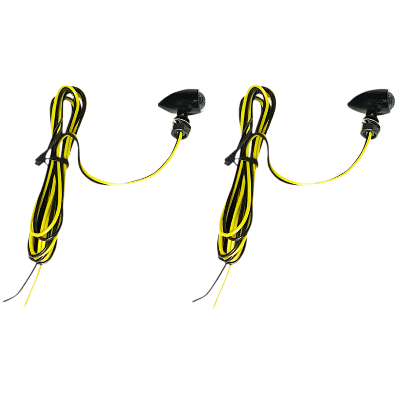 Micro Bullet LED Turn Signal, Amber, gloss black finish