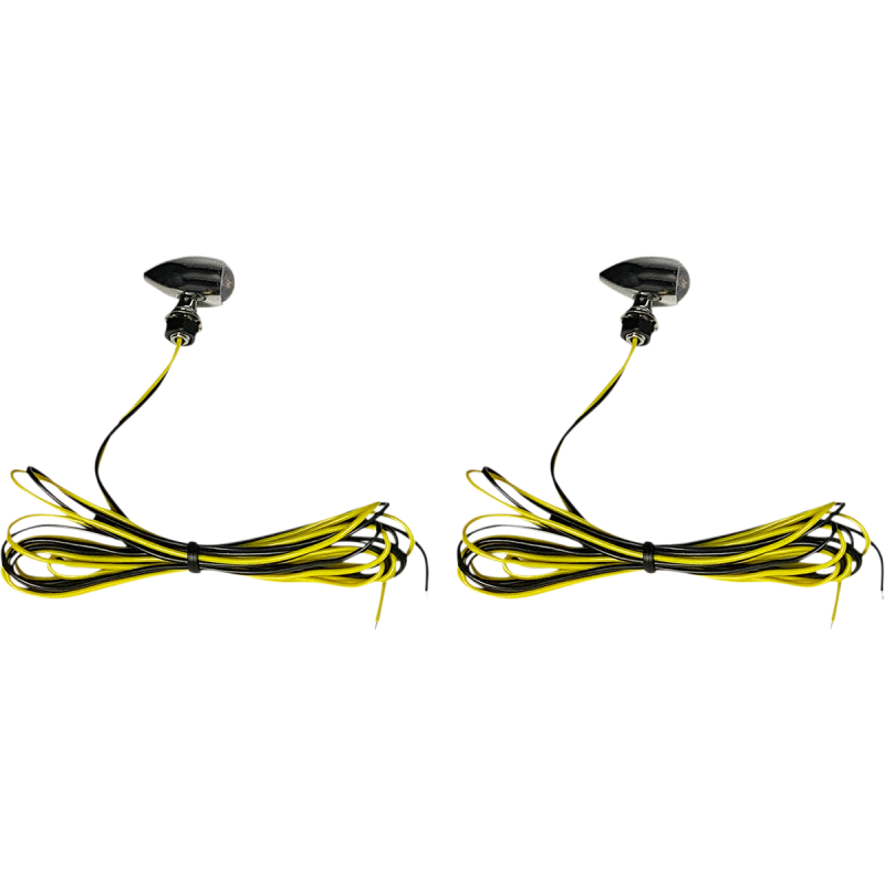 Micro Bullet LED Turn Signal, Amber, chrome finish