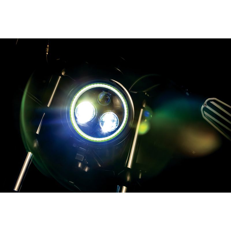 Kuryakyn 5 3/4" Orbit Prism LED Headlight with Bluetooth Halo