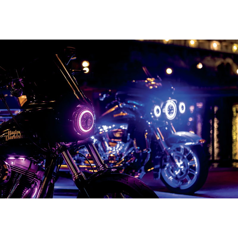 Kuryakyn 5 3/4" Orbit Prism LED Headlight with Bluetooth Halo