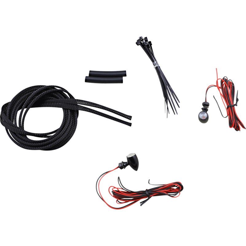 Micro Bullet LED Turn Signal, Red, gloss black finish