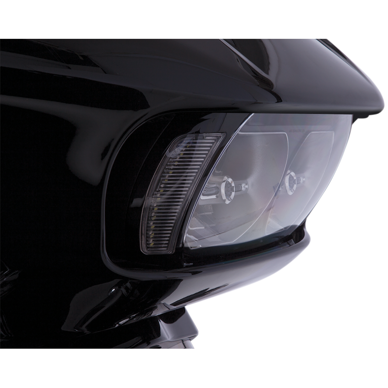 LED Headlight Bezel with White Running Lights & Amber Turn Signals
