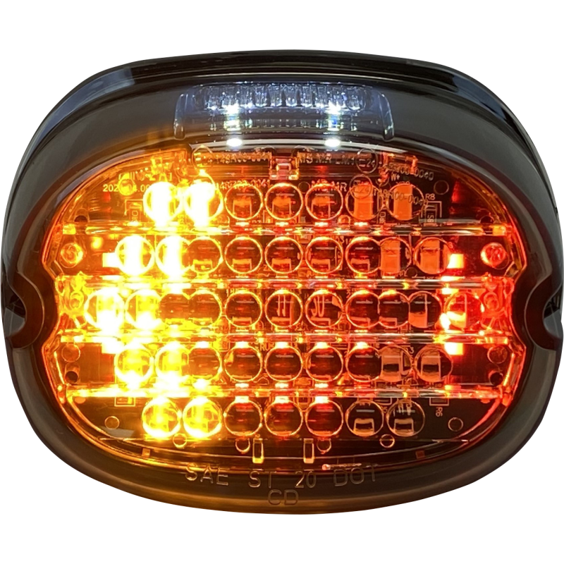 Low Profile LED Taillight with Turn Signals - Top Window, Smoke Lens