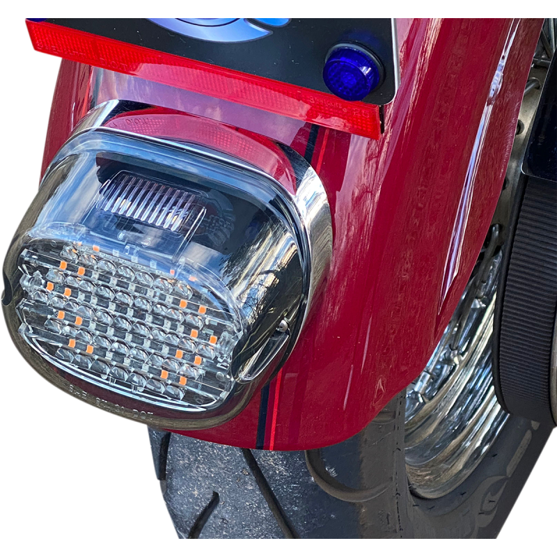 Low Profile LED Taillight with Turn Signals - Top Window, Smoke Lens