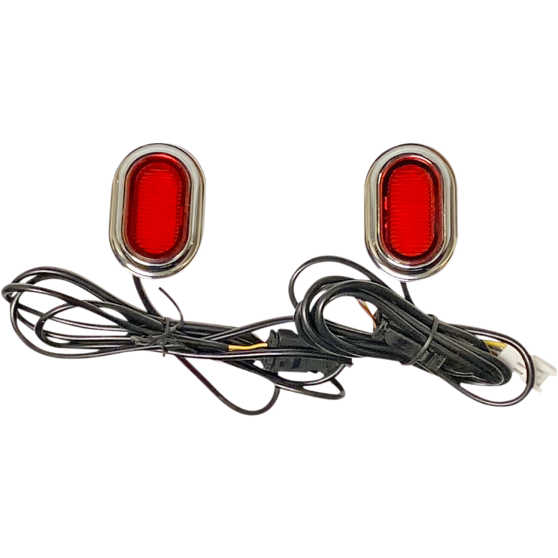 Plugz Antenna Grommet Lights - Red Lens, Chrome Trim