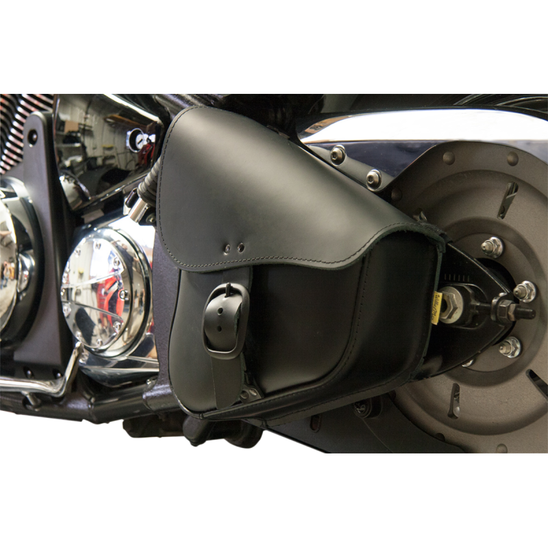 Black Swingarm Bag with Matte Black Buckle