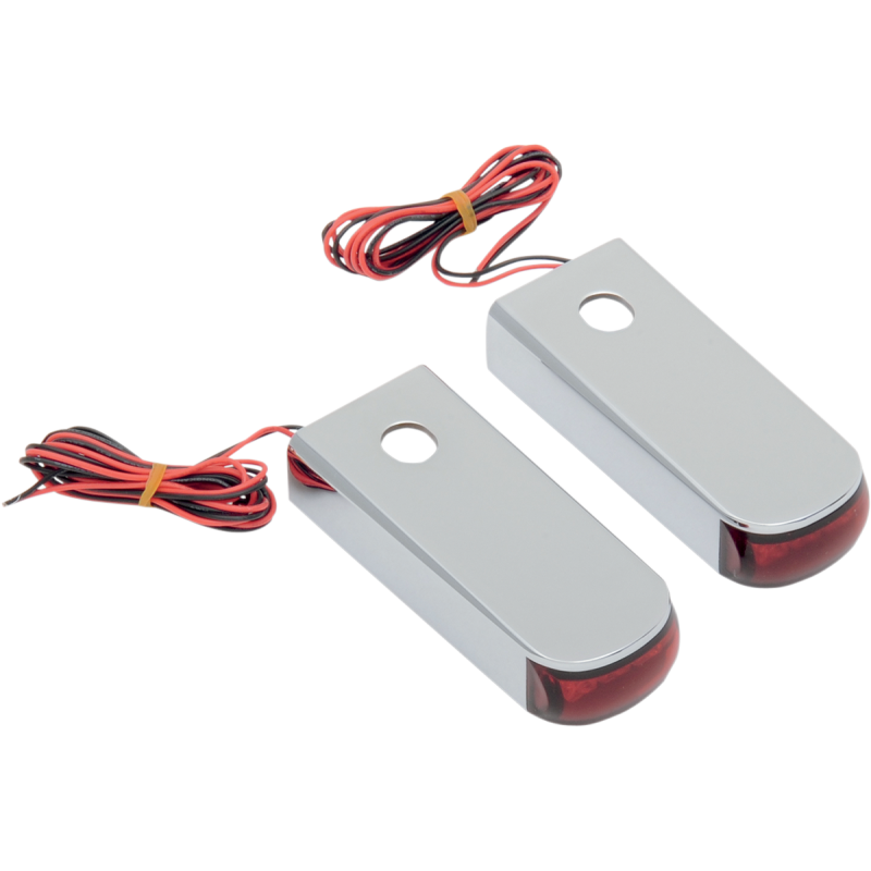 Fender Strut LED Marker Lights Chrome/Red/Red