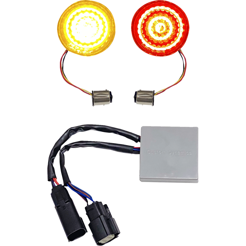 Custom Dynamics Smart Amber/Red LED 1157 Bullet Turn Signal Inserts