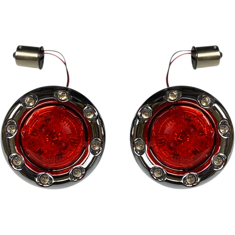 ProBEAM Bullet Ringz Rear Chrome/Red