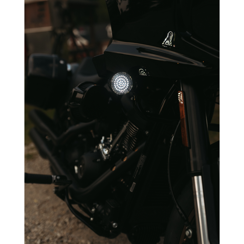 Custom Dynamics Genesis 4 Solid Amber/White LED Front Turn Signal Inserts