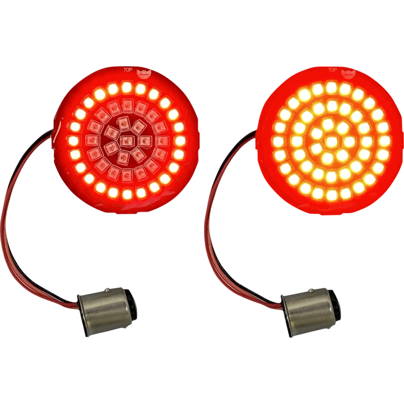 Custom Dynamics Genesis 4 Red Halo Rear 1157 Turn Signal Inserts