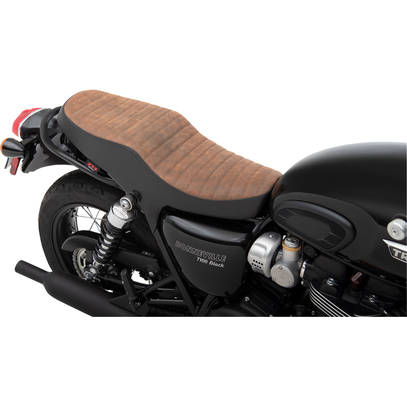 Retro-Style Seat - Classic stitch, brown distressed face/black