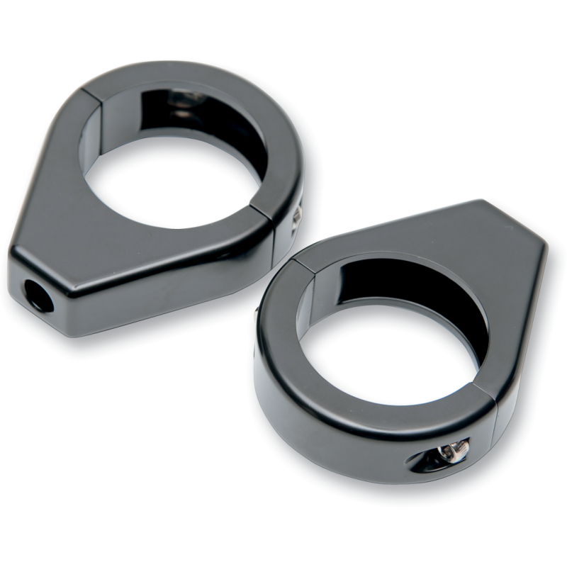 Turn Signal Fork Clamp Smooth 41mm Gloss Black